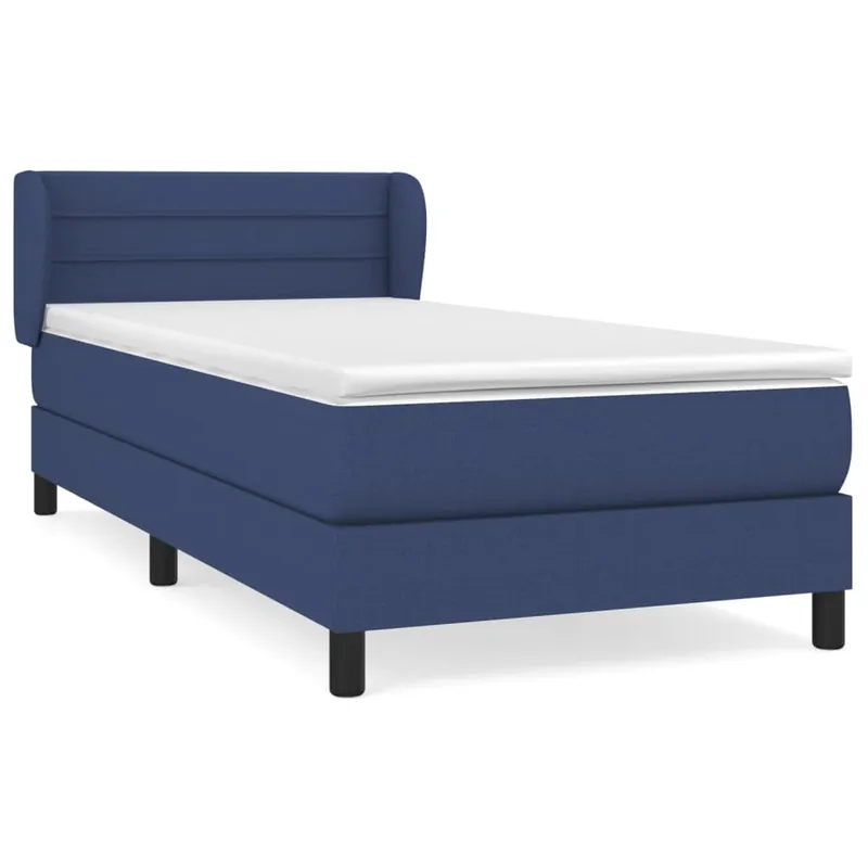 Cama box spring con colchón tela gris claro 80x200 cm Rayas horizontales - Descanso