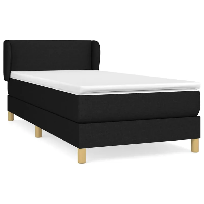 Cama box spring con colchón tela azul 80x200 cm Diseño plano - Descanso