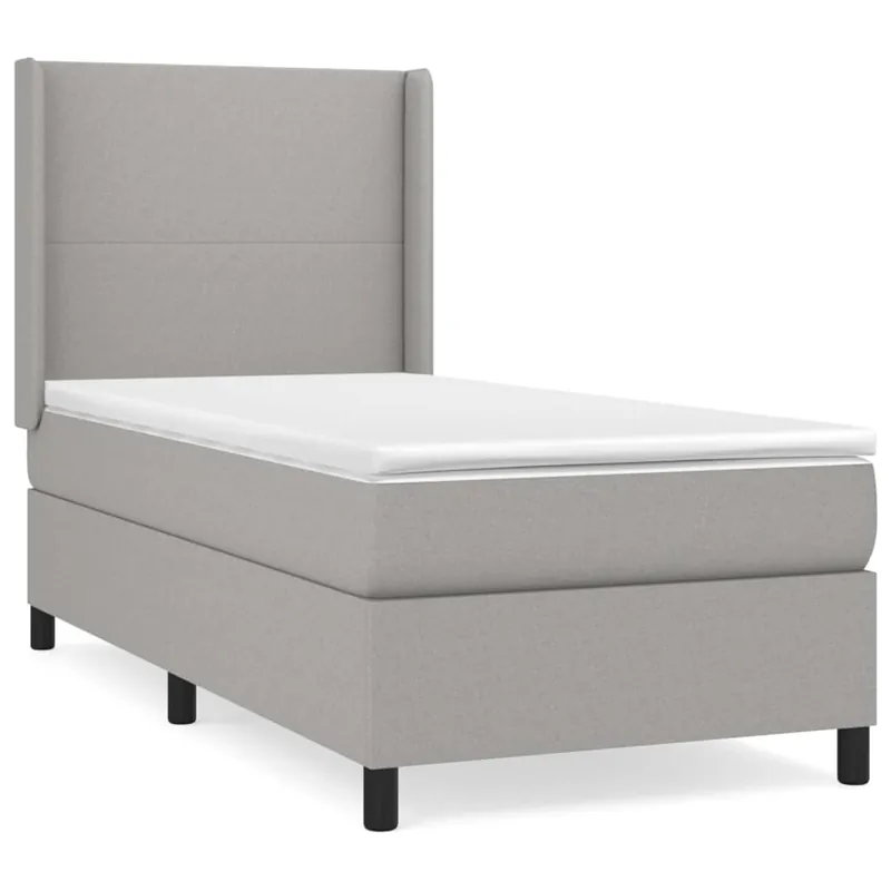 Cama box spring con colchón tela marrón oscuro 80x200 cm Diseño plano - Descanso