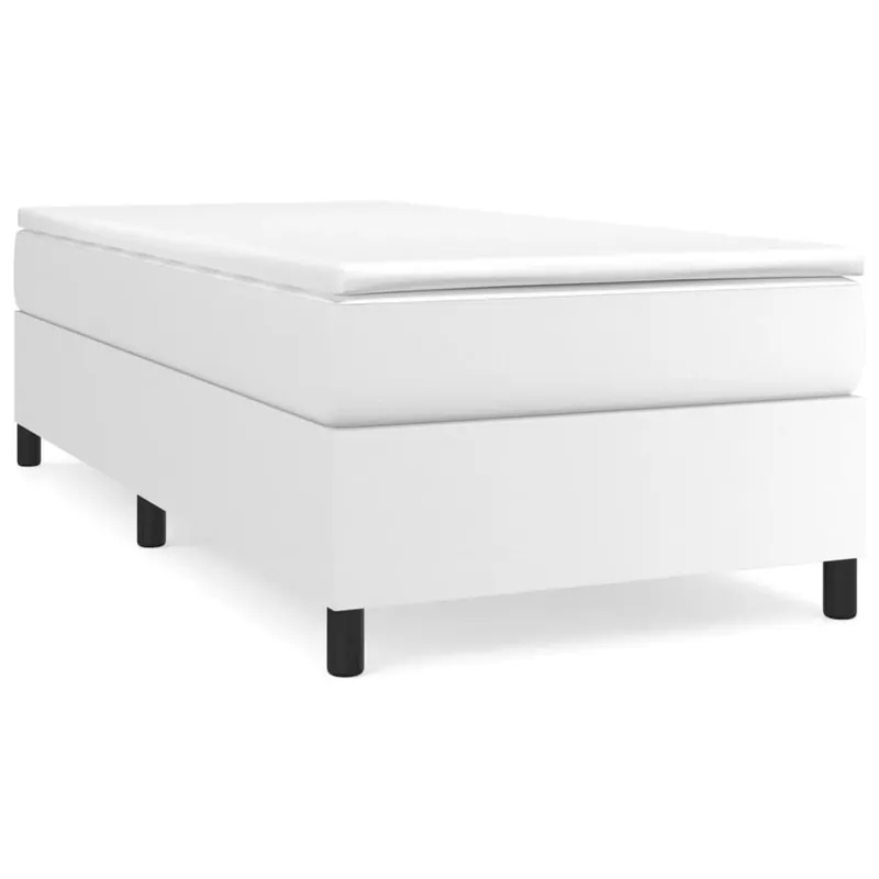 Cama box spring con colchón cuero sintético capuchino 90x200 cm - Descanso