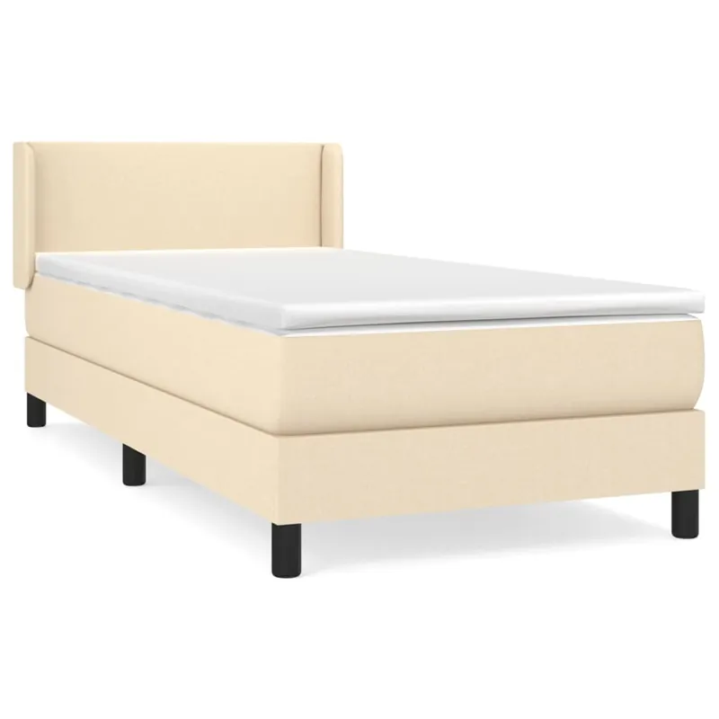 Cama box spring con colchón tela gris claro 90x200 cm Diseño plano - Descanso