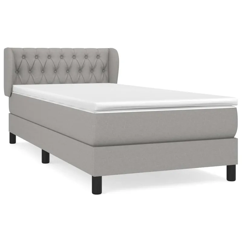 Cama box spring con colchón tela negro 90x200 cm Diseño de botones - Descanso