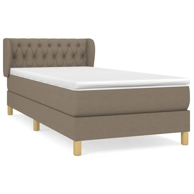 Cama box spring con colchón tela negro 90x200 cm Diseño de botones - Descanso