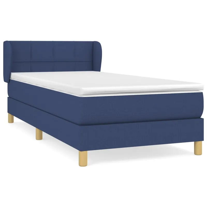 Cama box spring con colchón tela gris oscuro 90x200 cm Bloques con cuadros - Descanso