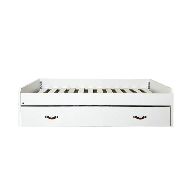 Cama + cajones aglomerado blanco con somier y colchón 90x190cm - Descanso
