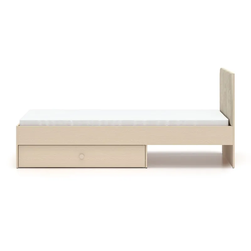 Cama 90x200 con somier y cajón Alycia Beige - Descanso