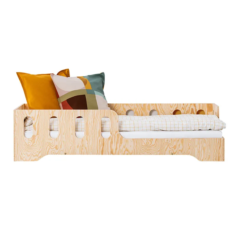 Cama 90x190 entrada por la derecha con somier Estelle Madera - Descanso