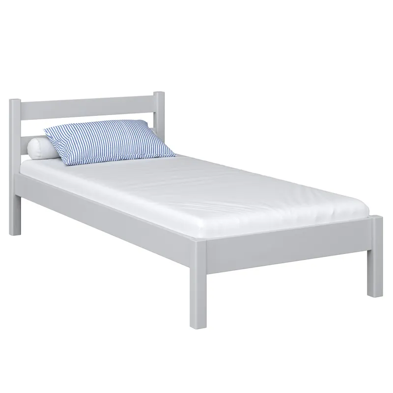 Cama individual de madera N01 gris - Descanso