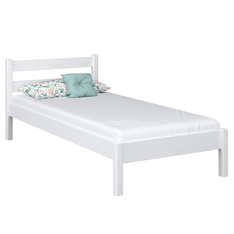 Cama individual de madera N01 blanco - Descanso