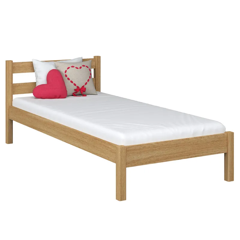Cama individual de roble N01 roble natural - Descanso