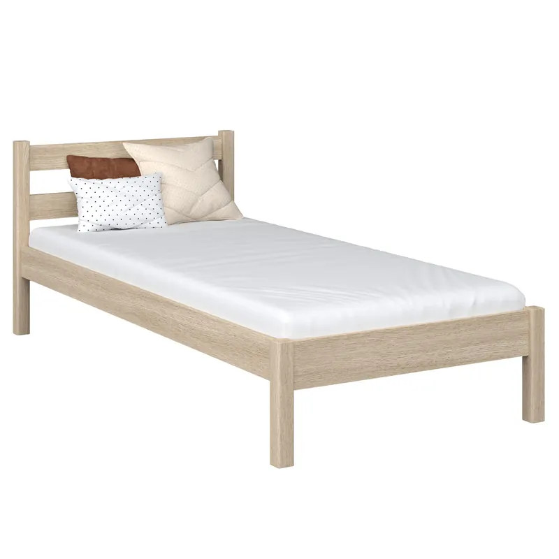 Cama individual de roble N01 roble blanqueado - Descanso
