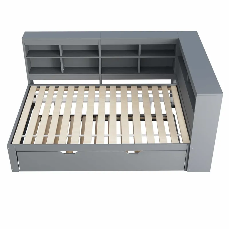 Sofá cama 140x200 - cama extensible 90x190 con puerto USB y varios compartimentos de almacenamiento - blanco