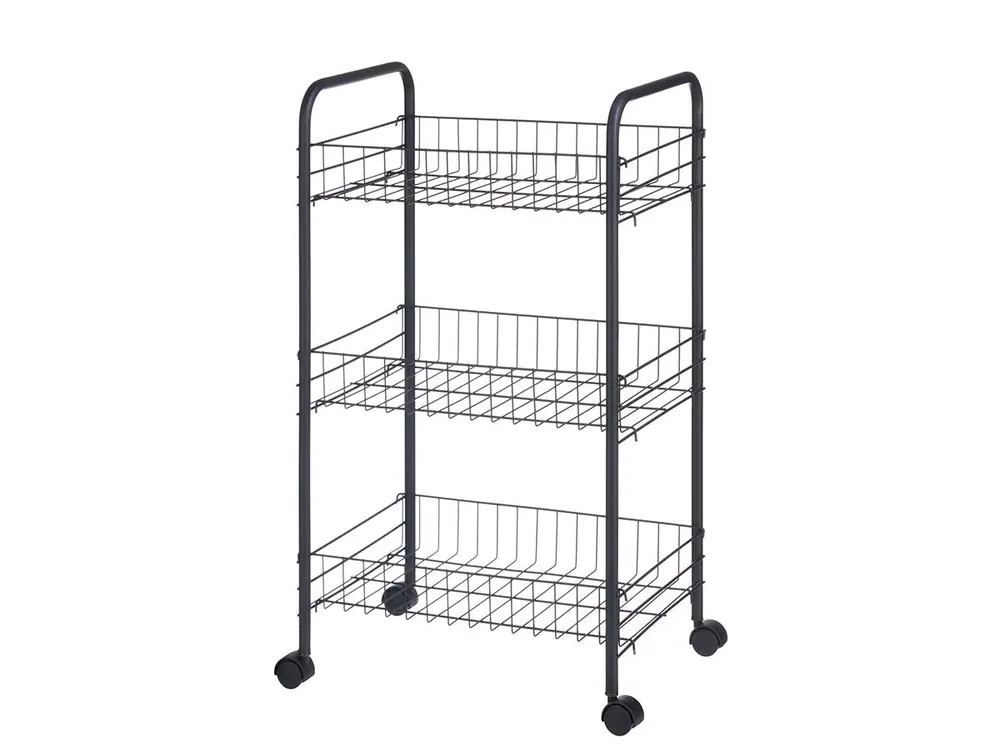 Carrito de VERDURAS de metal 3 estantes con ruedas 56x26,5x85cm - Cocina