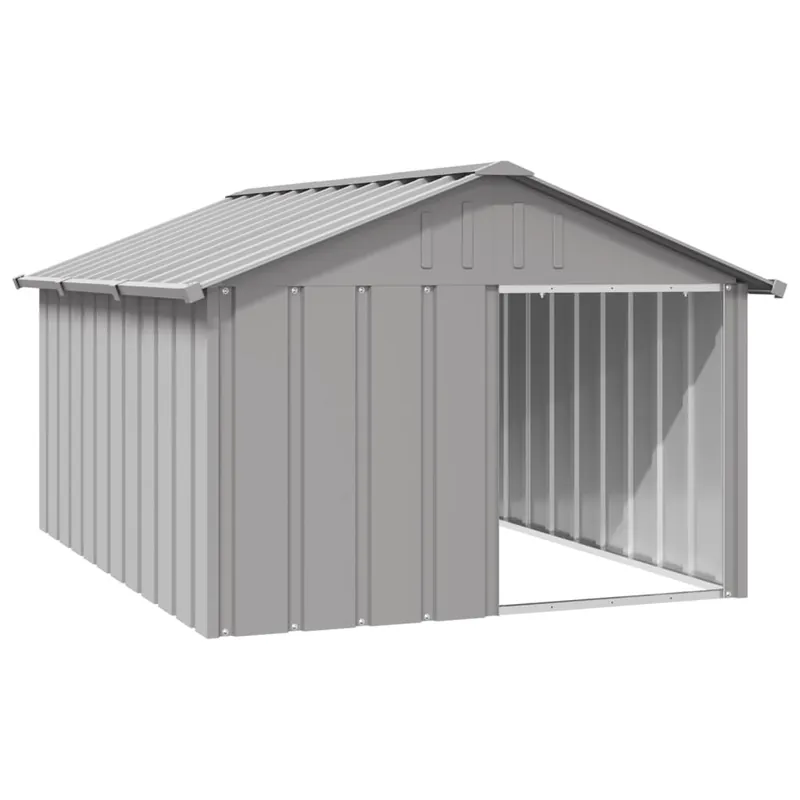 vidaXL Casa para perros acero galvanizado gris 116,5x153x81,5 cm - Jardín