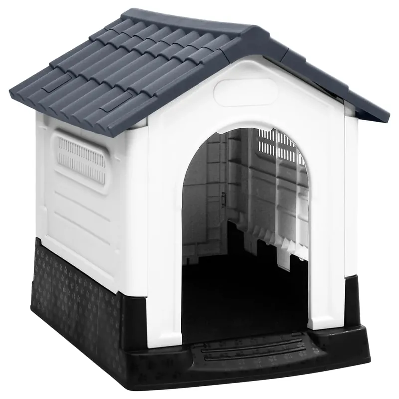 vidaXL Caseta para perros polipropileno gris 57x68x66 cm - Jardín