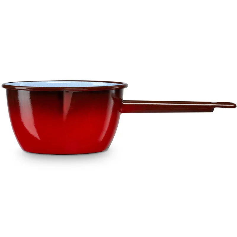 Briebe Ignea Cazo Cocina Hervir Leche Acero Esmaltado 14cm Hervidor 1,1L, Inducción, Todo Tipo Fuego, Horno, , Rojo