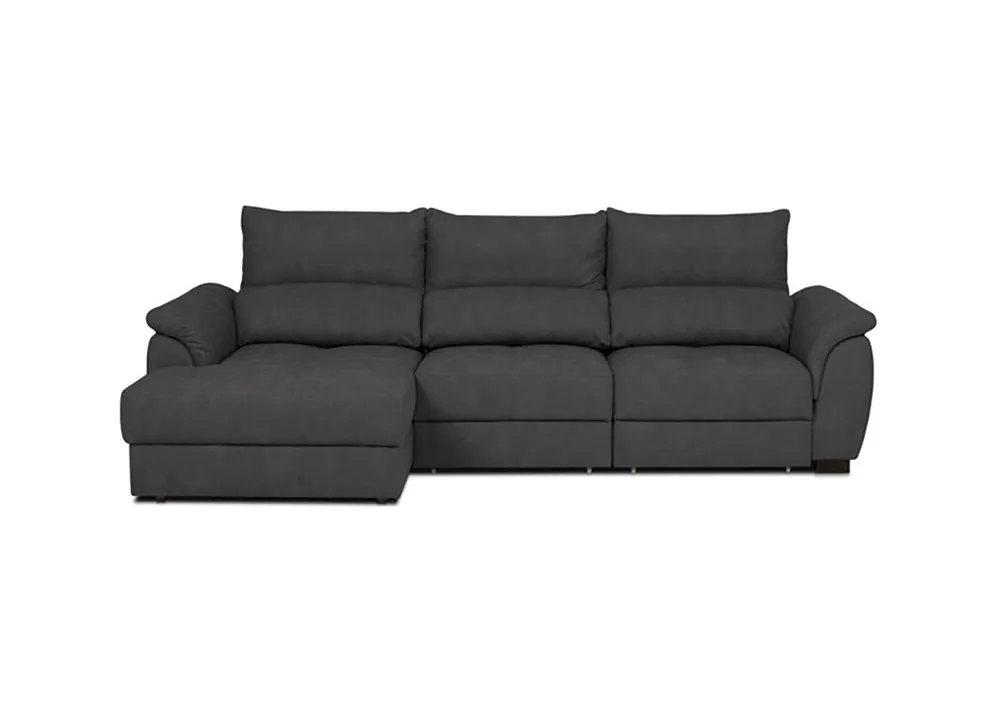 Chaise longue con cama BENSON izquierda 4 plazas camel - Sofás sillones puffs