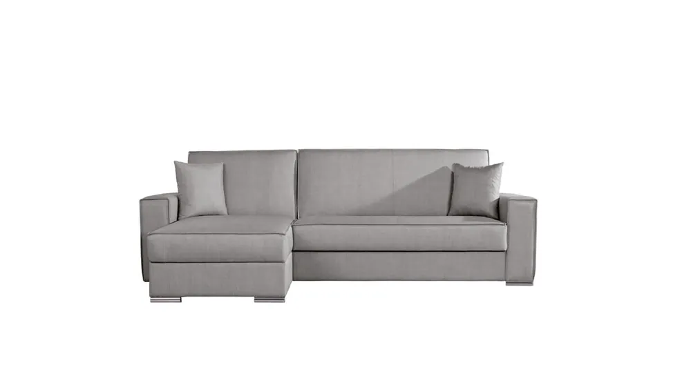 Chaise longue con cama 4 plazas reversible color gris LAILA - Sofás sillones puffs