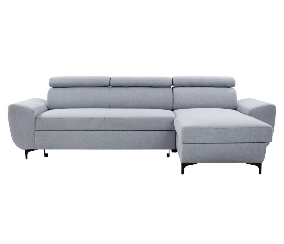 Chaise longue WESLEY reversible 3 plazas gris claro - Sofás sillones puffs