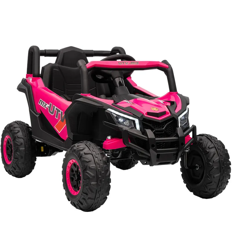 AIYAPLAY Coche Eléctrico para Niños 12V, Coche de Batería UTV con 2 Motores, Control Remoto 2,4G, Velocidad hasta 7 km/h, Sistema de Suspensión, Faros, USB, para Niños de +3 Años, Naranja - Electrónica