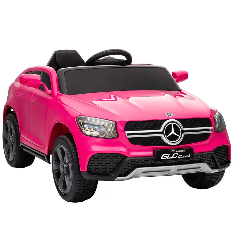 AIYAPLAY Coche Eléctrico para Niños Mercedes-Benz GLC, Coupé Coche de Batería 12V con Mando a Distancia 2,4 G Motor Doble Arranque Progresivo 3–5 km/h Uso 80 Min MP3 Bocina y Faros LED 3-6 Años Blanco