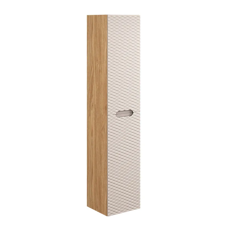 Columna de pared 2 puertas Elora Negro y madera - Baño